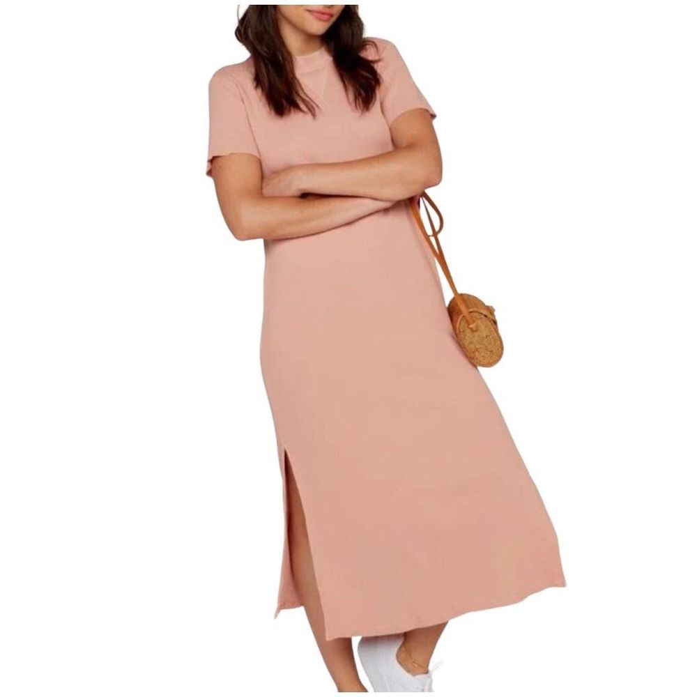 Mate the Label L Dana Rose Pink Midi Cotton Dress
